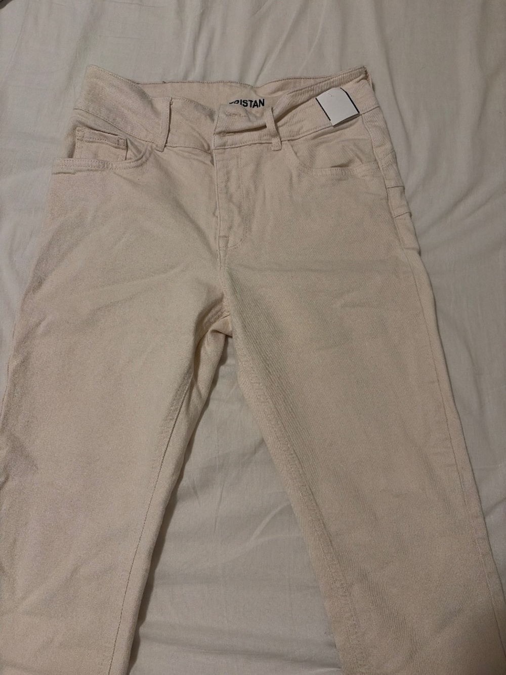 Tristan cream straight leg pants